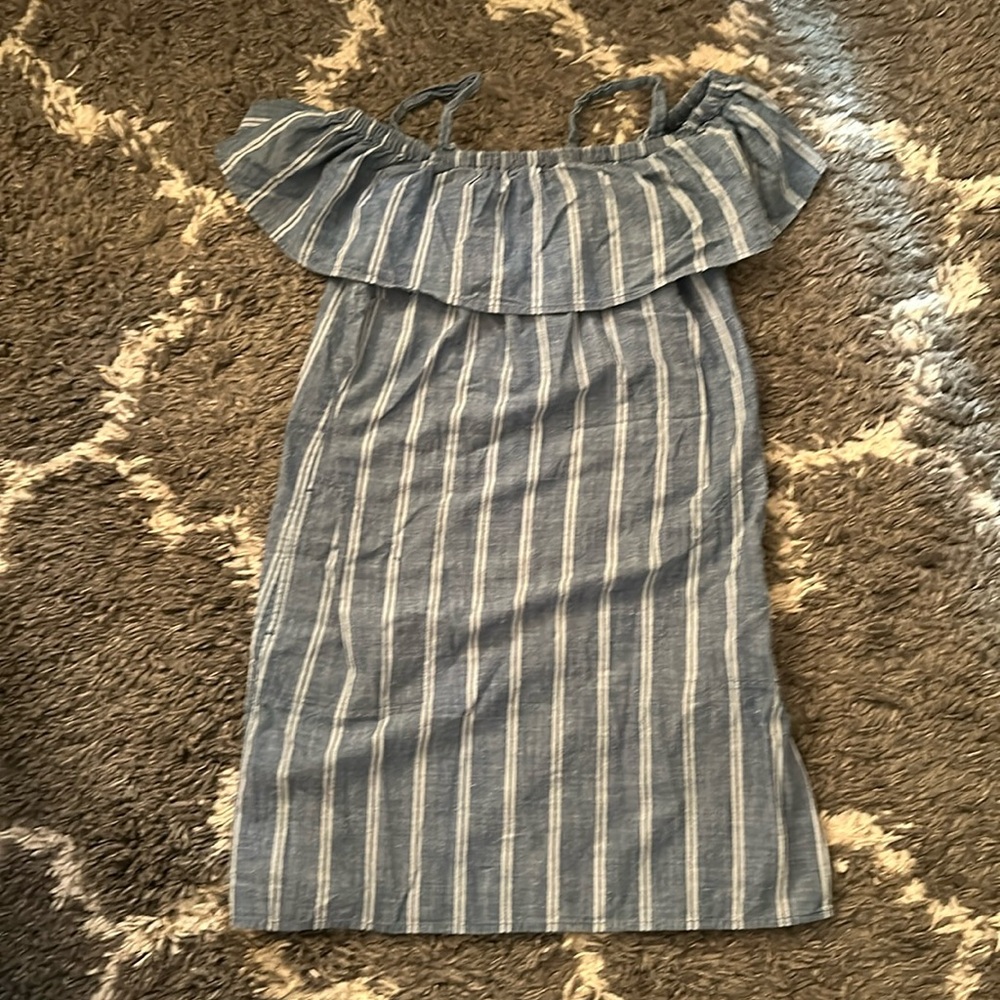 Jcrew Striped Chambray Summer Dress
